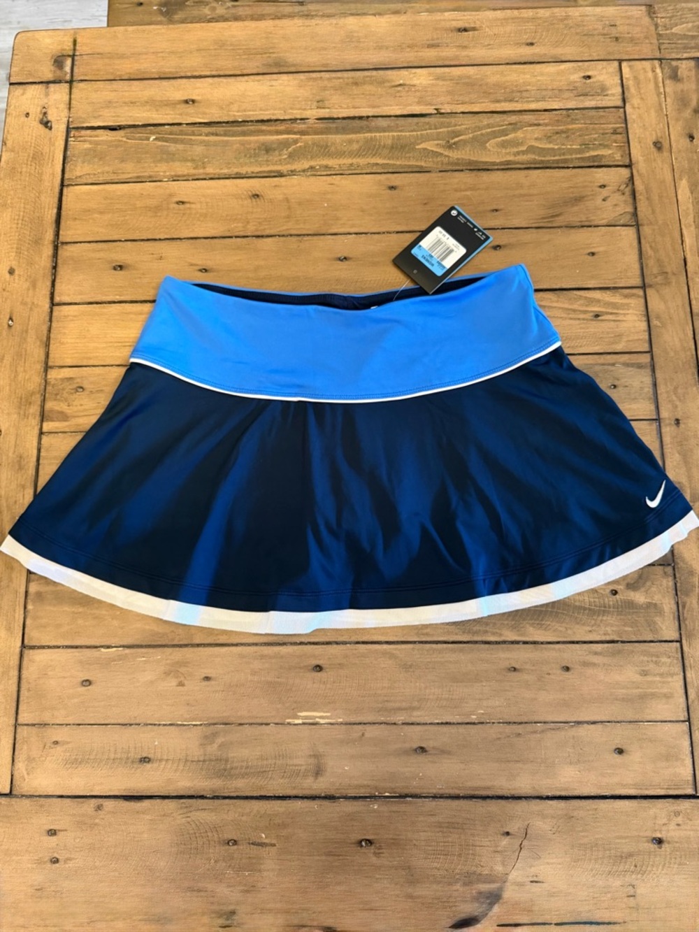 NWT Nike Advantage Dri-Fit Blue and White Tennis Skirt With Built In Shorts - M